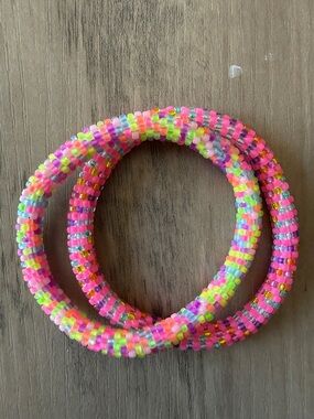 SASHKA Set of 2 Glass Bead Roll-On Bracelets